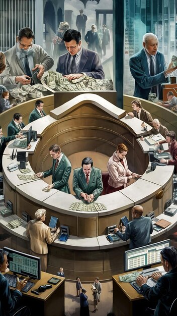 A depiction of international leaders at a summit, engaged in discussions about debt restructuring and relief measures.