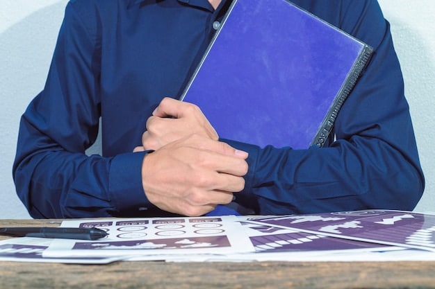A close-up of a person reviewing documents with various regulatory act names and logos, such as GDPR, CCPA, and others. The person is using a magnifying glass to examine the fine print, emphasizing detailed regulatory review and analysis.
