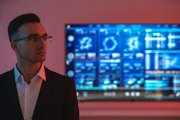 A simulated security operations center with multiple screens displaying threat data and response actions, highlighting the role of AI in automating cybersecurity tasks.