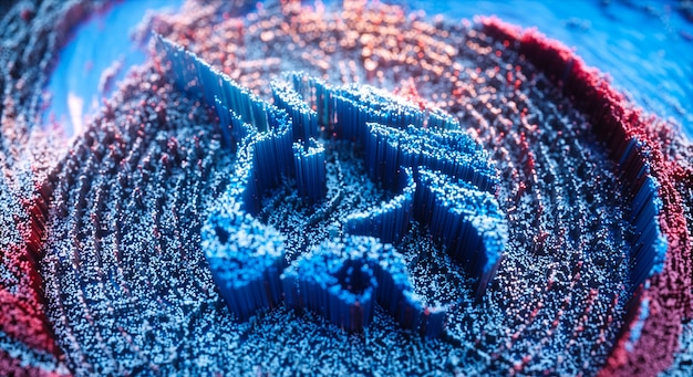 A detailed microscopic image of a nanocomposite material showcasing its intricate structure and the distribution of nanoparticles within the matrix. Focus on the interface between the nanoparticles and the surrounding material.