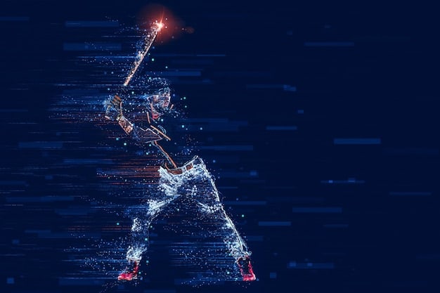 A digital representation of a baseball player's silhouette, surrounded by glowing data points and lines. Focus on the ethical considerations of using player data, such as privacy, accuracy, and the prevention of bias, integrating technology with ethical concerns.