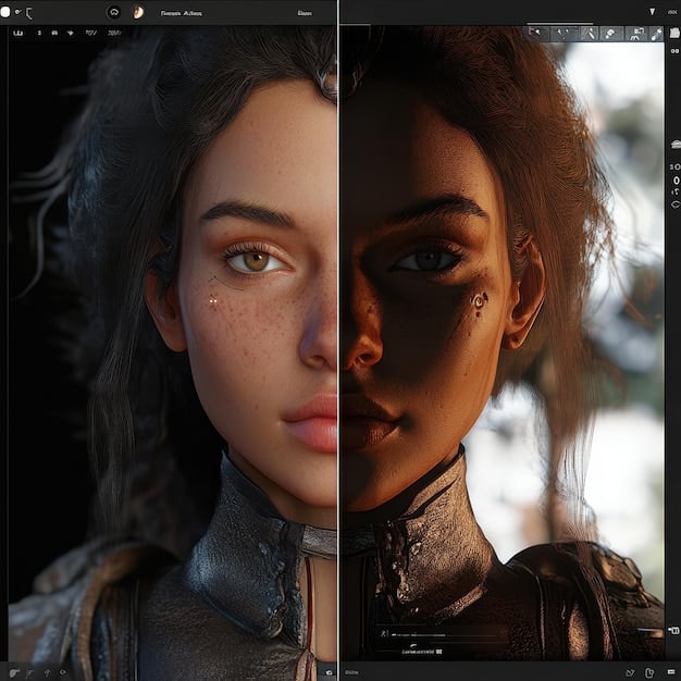 A side-by-side comparison showing an artwork before and after AI-assisted restoration. The 