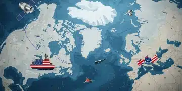 Geopolitical map of Arctic with national claims