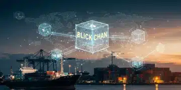 Blockchain Beyond Crypto: 4 Enterprise Supply Chain Apps 2025 Futuristic global supply chain network powered by blockchain technology