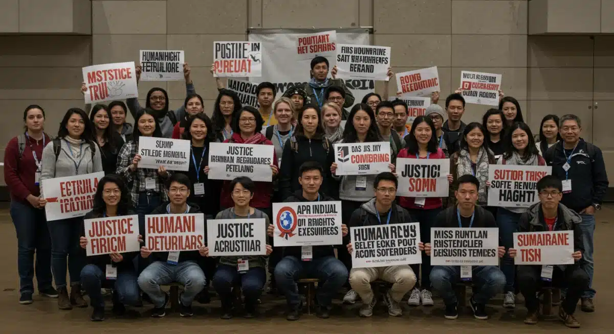 Activists and human rights defenders from around the world advocating for justice and accountability in response to global violations.