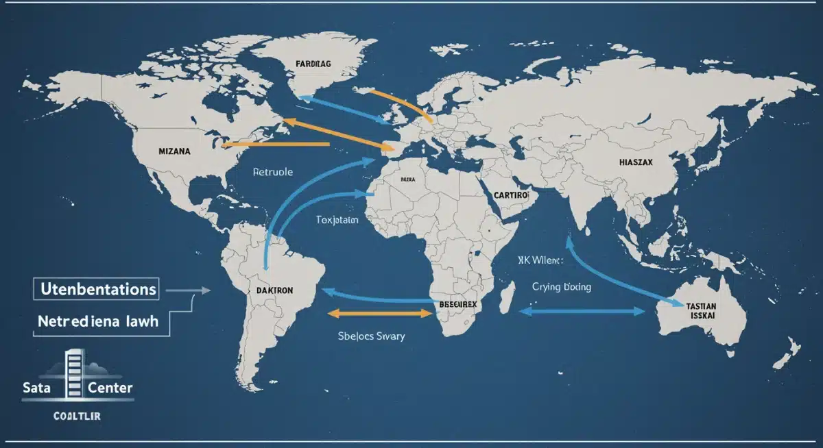 International data flow with regulatory barriers affecting US data centers.