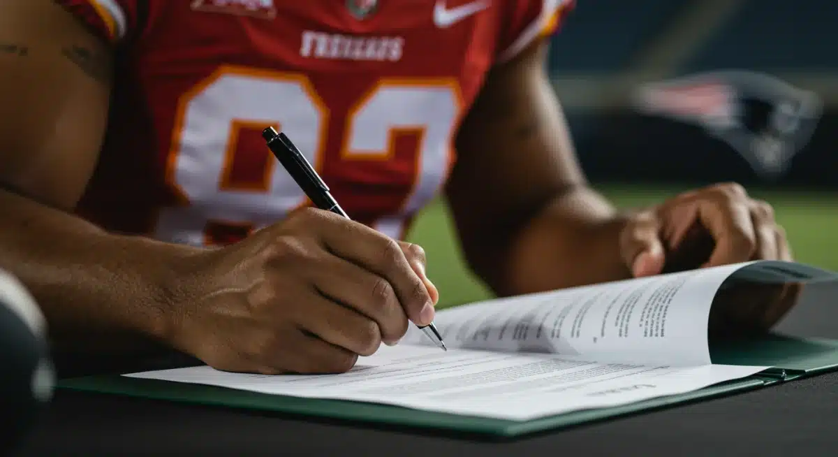 NFL player signing a contract during the 2025 free agency period