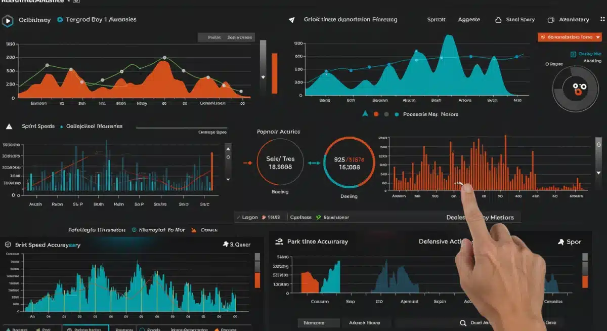 Soccer analytics dashboard showing real-time player stats, tactical metrics, and performance data for strategic decision-making.