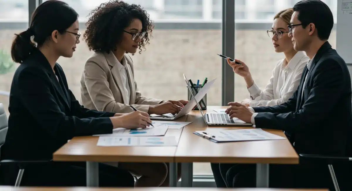 Small business owners strategizing financial adjustments amidst rising interest rates.