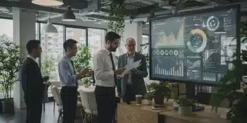 2025 Shift to Sustainable Business: U.S. Firms Gain Advantage Business leaders discussing sustainable strategies in a modern green office.