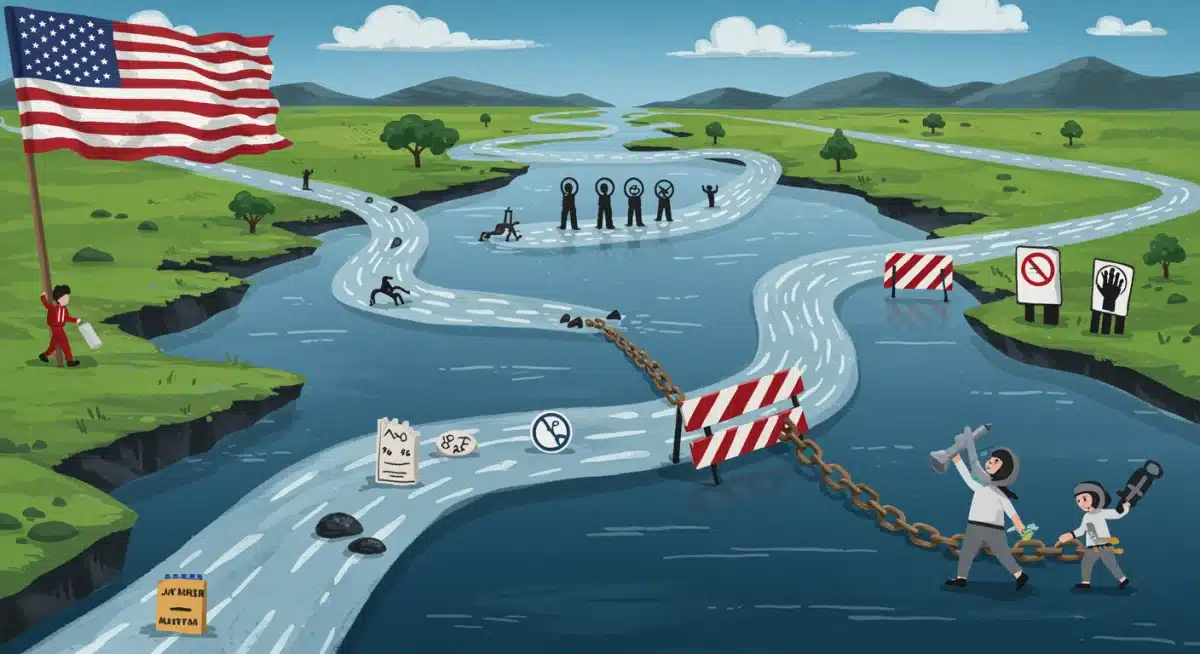 Illustration depicting US foreign aid being impacted by human rights violations, showing funds diverted or hindered by abuses.